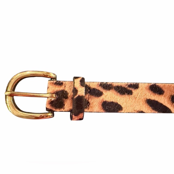 J. Crew Animal Cheetah Hair & Leather Belt - Picture 1 of 11